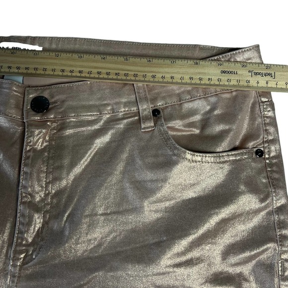 LANE BRYANT ROSE GOLD PINK HIGH RISE SKINNY PLUS SIZE CAPRIS PANTS WOMENS SZ 20 - Picture 10 of 12